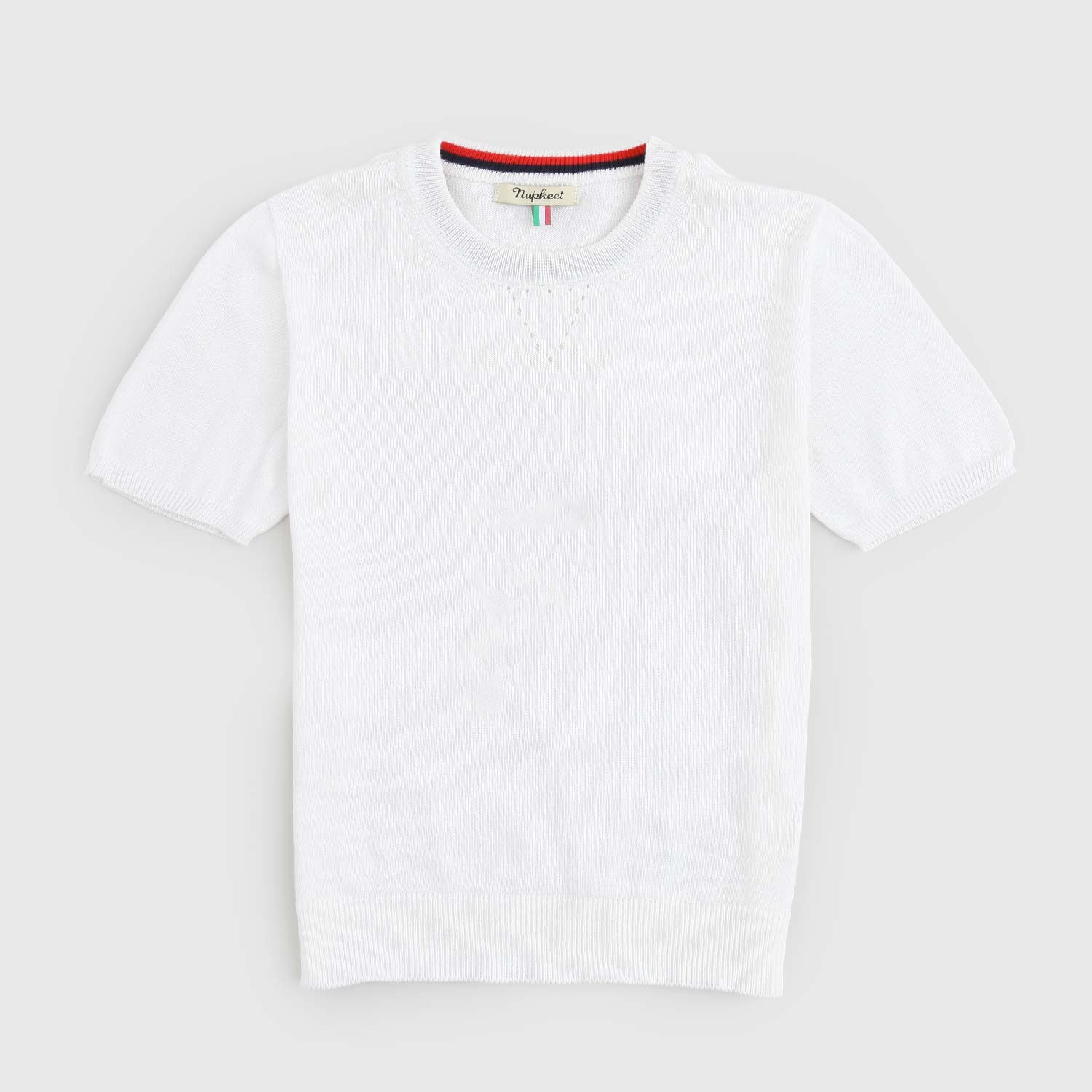 Base Bianco/Collo Rosso E Blu