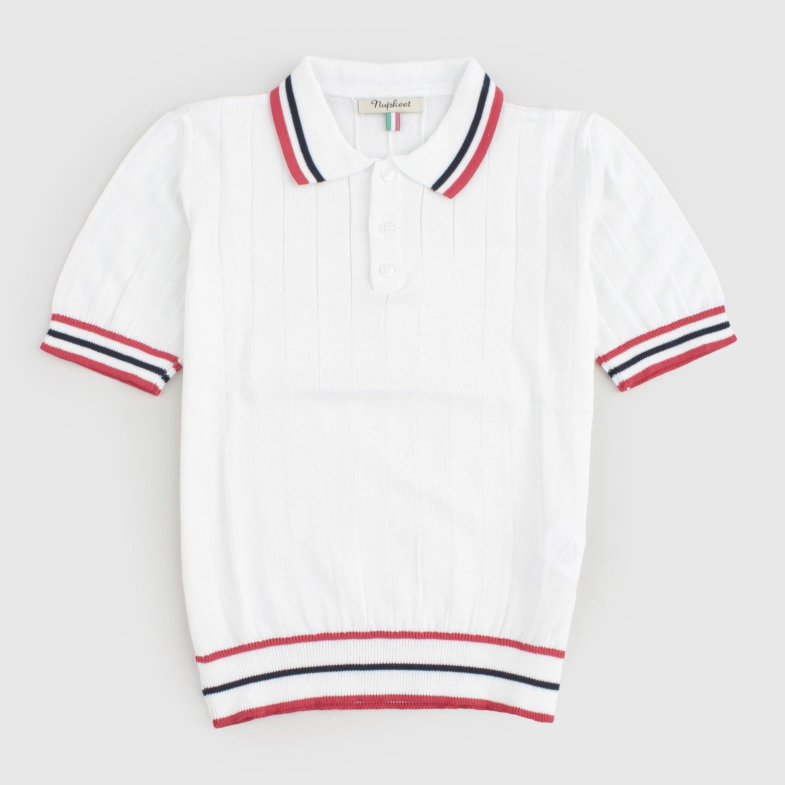 Base Bianco/Collo Rosso E Blu