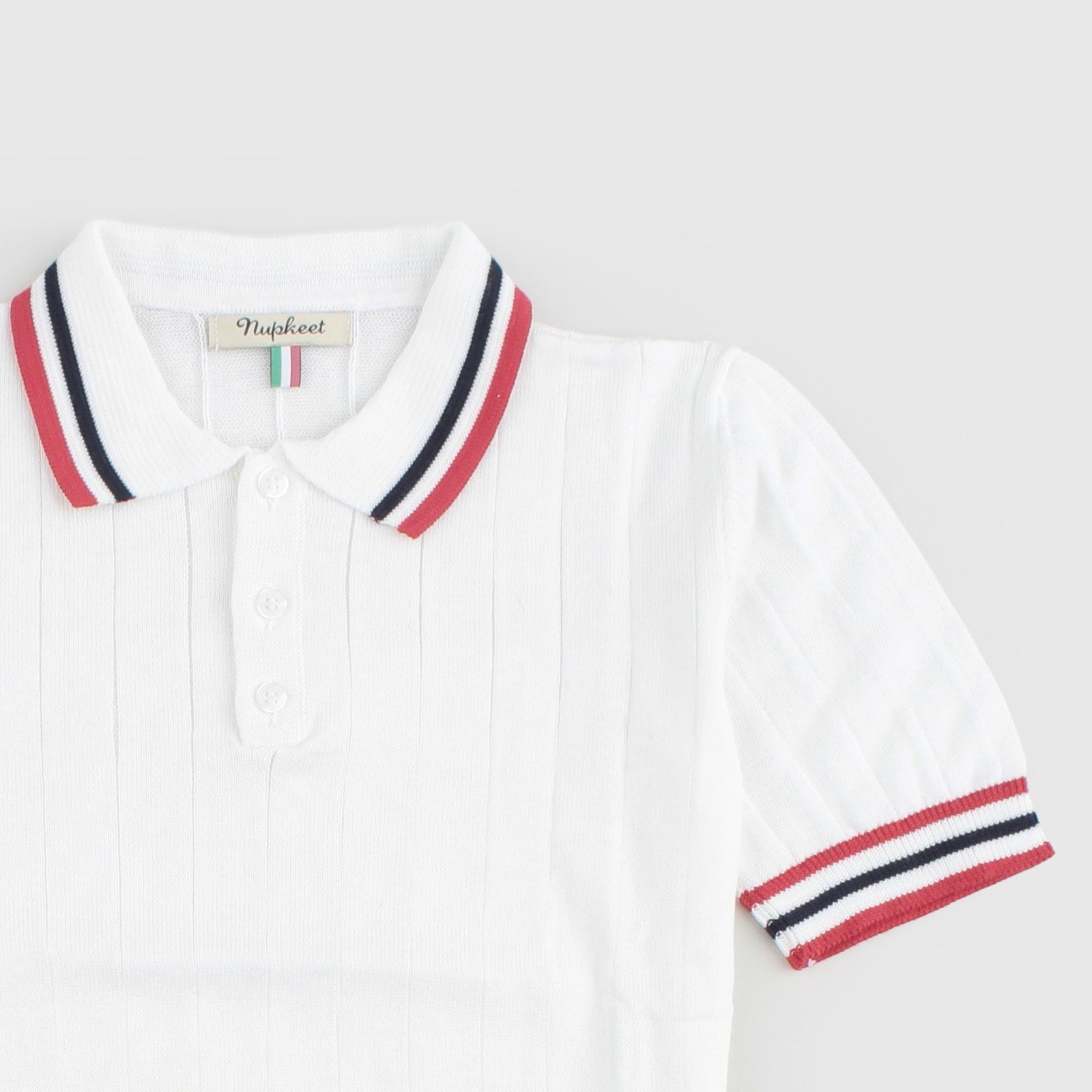 Base Bianco/Collo Rosso E Blu