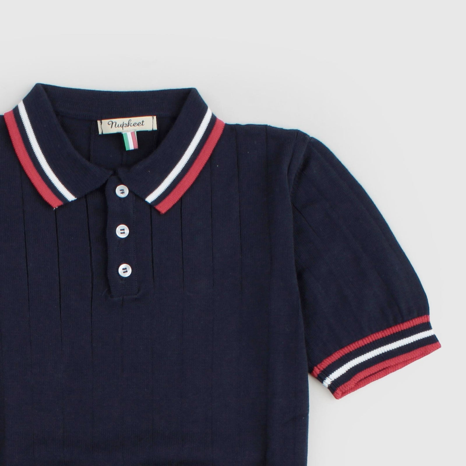 Base Blu/Collo Rosso E Bianco
